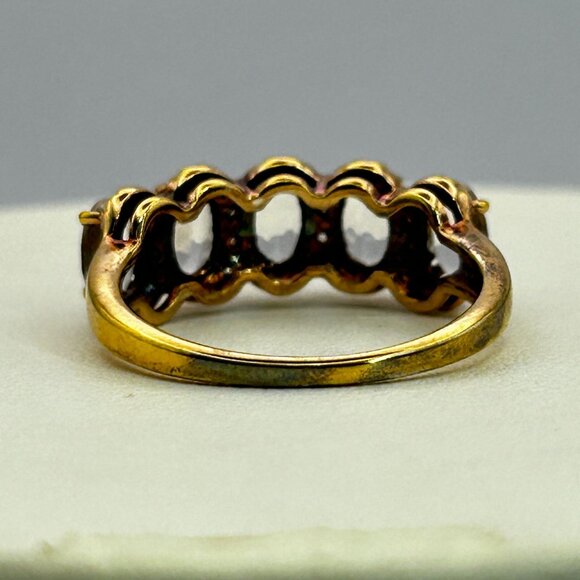 White Topaz and Rose Gold Vermeil Ring Antique Finish SBL 925 India SIZE 9 - Picture 5 of 7